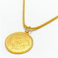 22k-gold-Sparkling Floral Coin Pendant