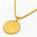 22k-gold-Sparkling Floral Coin Pendant