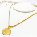 22k-gold-Graceful Petite Coin Pendant