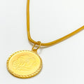 22k-gold-Satin Finish Flower Coin Pendant