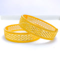 22k-gold-Dual Finish Chequered Bangles