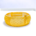 22k-gold-Tasteful Marquise Accented Bold Bangle