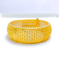 22k-gold-Tasteful Marquise Accented Bold Bangle