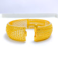 22k-gold-Tasteful Marquise Accented Bold Bangle