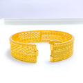 22k-gold-Bright Dual Finish Flower Bangle