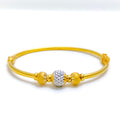 Modest Textured Orb 22k Gold Bangle Bracelet