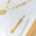 22k-gold-Fancy Heart Adorned Shimmering Necklace Set