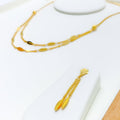 22k-gold-Upscale Reflective Leaf Necklace Set