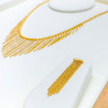 22k-gold-Fashionable V-Shaped Tapering Necklace Set