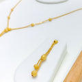 22k-gold-Delicate Satin Finish Orb Necklace Set