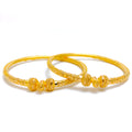 22k-gold-Glistening Fine Bead Pipe Bangles