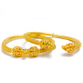 22k-gold-Decorative Flower Accented Pipe Bangles