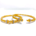 22k-gold-Sophisticated Two Tone Dressy Bangles