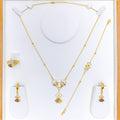 21k-gold-Dressy Delightful CZ Necklace Set w/ Bracelet & Ring 