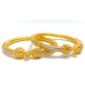 22k-gold-Magnificent White Gold Accented Bold Bangles