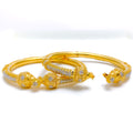 22k-gold-Magnificent White Gold Accented Bold Bangles