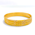 22k-gold-Smooth Textured Dotted Bangles