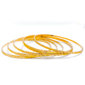 22k-gold-Smooth Textured Dotted Bangles