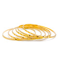 22k-gold-Extravagant Alternating Leaf Bangles