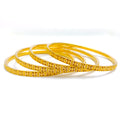 22k-gold-Dressy Evergreen Floral Bangles