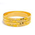 22k-gold-Floral Two Tone Cutwork Bangles