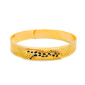 Bold Dotted Jaguar 22k Gold Bangle Bracelet