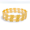 22k-gold-Attractive Textured Flower Bangles