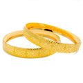 22k-gold-Luscious Reflective Flower Bangles