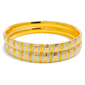 22k-gold-Radiant Alternating Striped Bangles