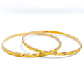 22k-gold-Tasteful Medium Textured Bangles