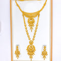 22k-gold-Distinct Crescent Detachable Bridal Long Set