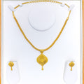 22k-gold-Charming Beaded Floral Motif Necklace Set 