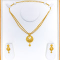 22k-gold-Graceful Dual Chain Chandelier Necklace Set 