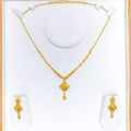 22k-gold-Upscale Diamond Shaped Orb Necklace Set 