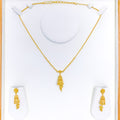 22k-gold-Distinct Bell Shaped Chandelier Necklace Set 
