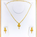 22k-gold-Sophisticated Feather Accented Necklace Set 