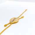 22k-gold-dual-finish-intricate-leaf-cz-bracelet