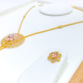 Sophisticated Contemporary Floral Necklace Set