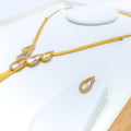 Shimmering Paisley Drop 22k Gold Necklace Only
