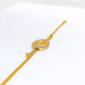 22k-gold-Shimmering Netted Oval CZ Bracelet 