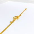 22k-gold-Charming Netted Leaf CZ Bracelet 