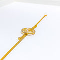 22k-gold-Dressy Flower Accented Round CZ Bracelet 