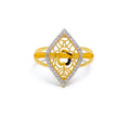 Mod Marquise Shaped CZ 22k Gold Ring