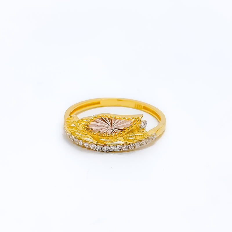 Contemporary Dainty Leaf Ring