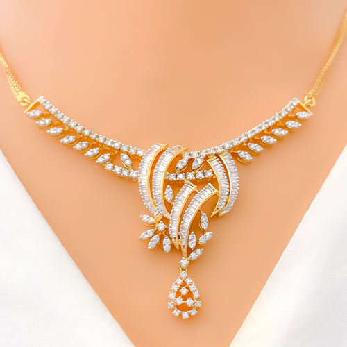 gold-diamond-sparkling-pear-drop-diamond-necklace-set