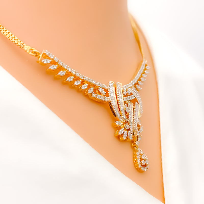 gold-diamond-sparkling-pear-drop-diamond-necklace-set