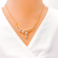 gold-floral-rose-gold-diamond-necklace-set