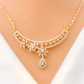 gold-floral-rose-gold-diamond-necklace-set