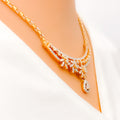 gold-floral-rose-gold-diamond-necklace-set