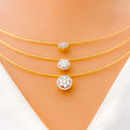 Chic Floral Diamond + 18k Gold Necklace Set